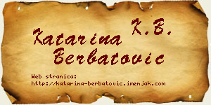 Katarina Berbatović vizit kartica